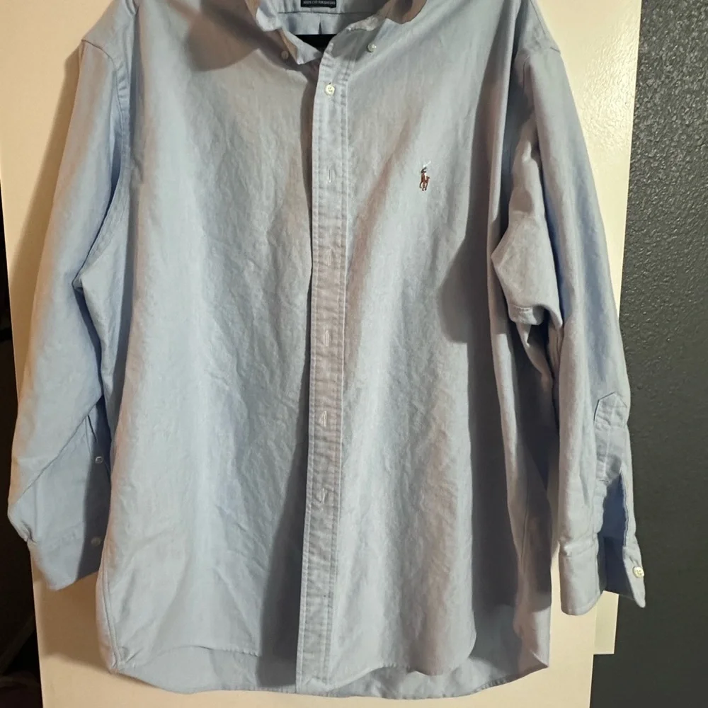 Vintage Ralph‎ Lauren Light Blue Oxford Shirt Size 17 32/33 - Picture 2 of 4